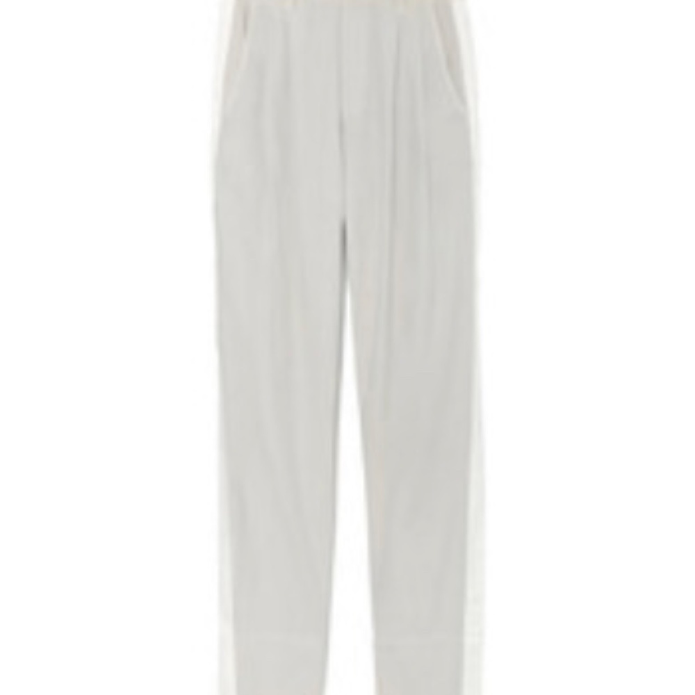 Bassike Washed Canvas Pleated Pants, Size 1, Color Pumice